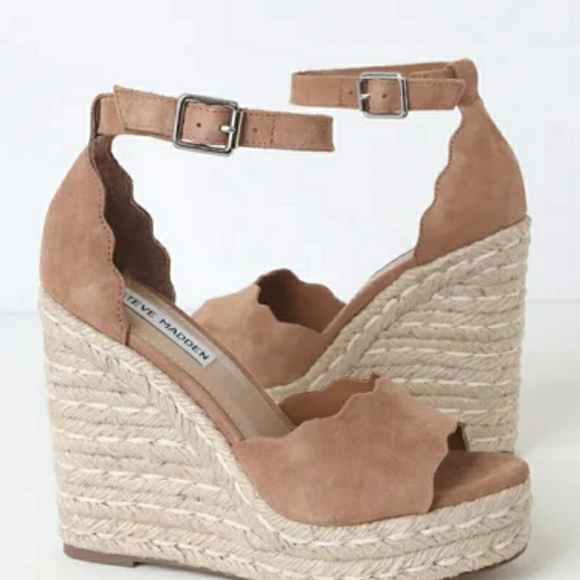 Steve Madden Shoes - Steve Madden Susana Camel Suede Leather Espadrille